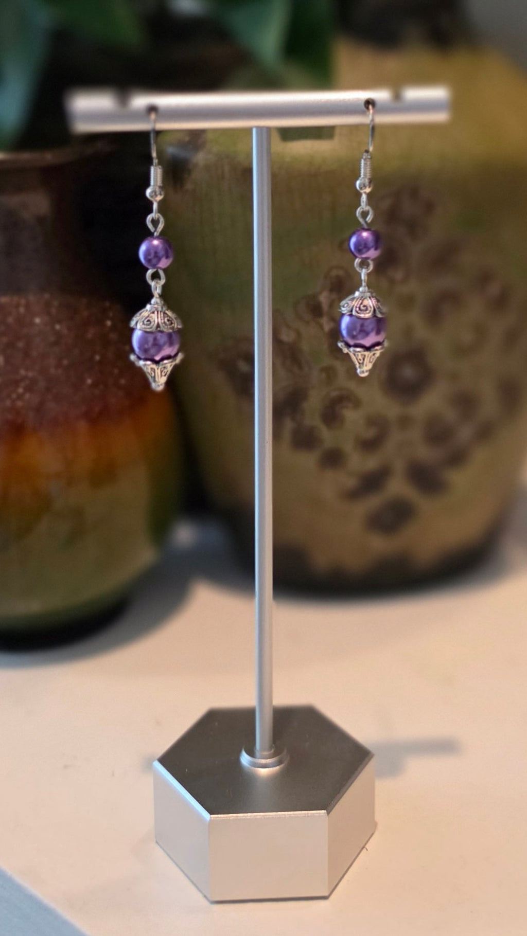 Royal Beaded Dangle Earrings
