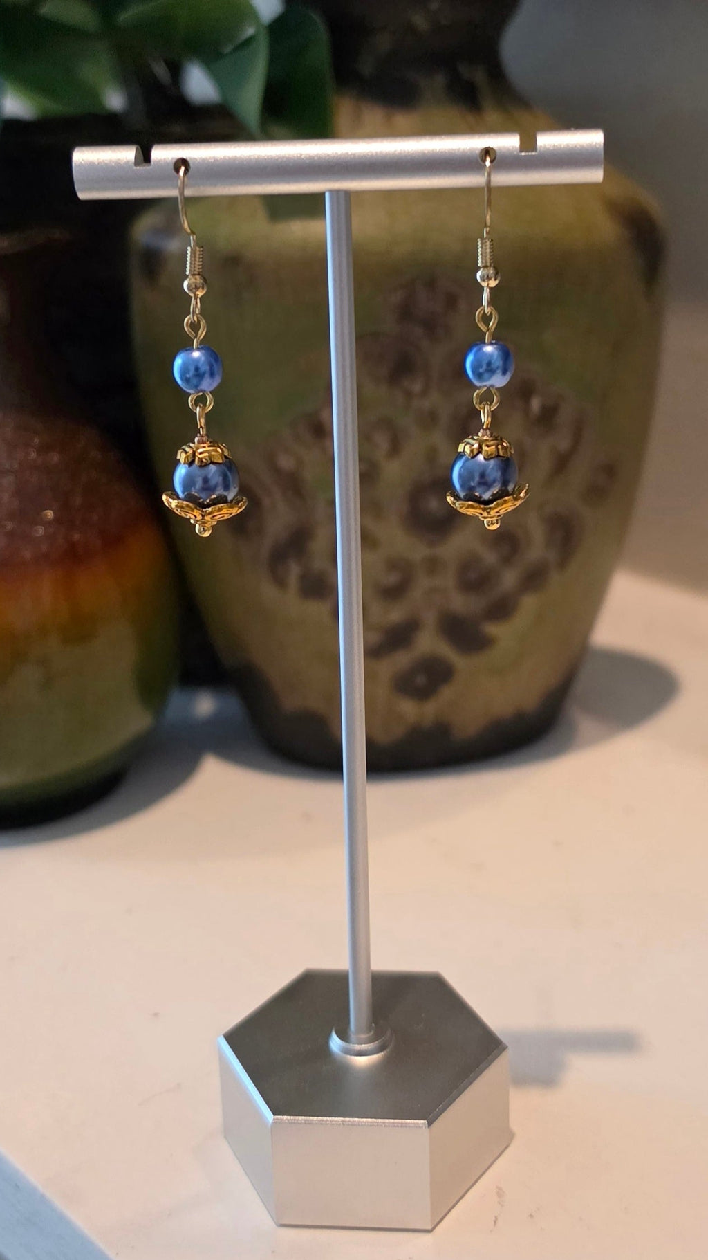 Royal Beaded Dangle Earrings
