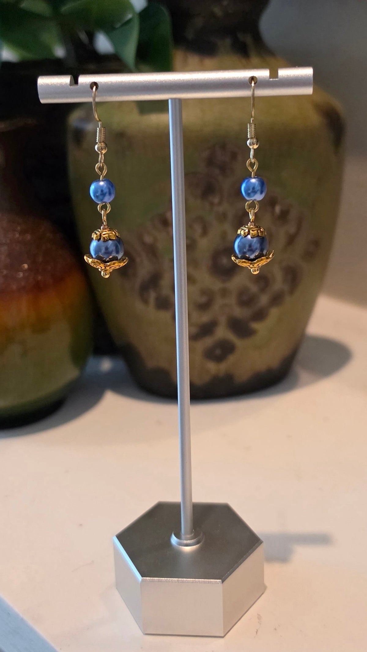 Royal Beaded Dangle Earrings