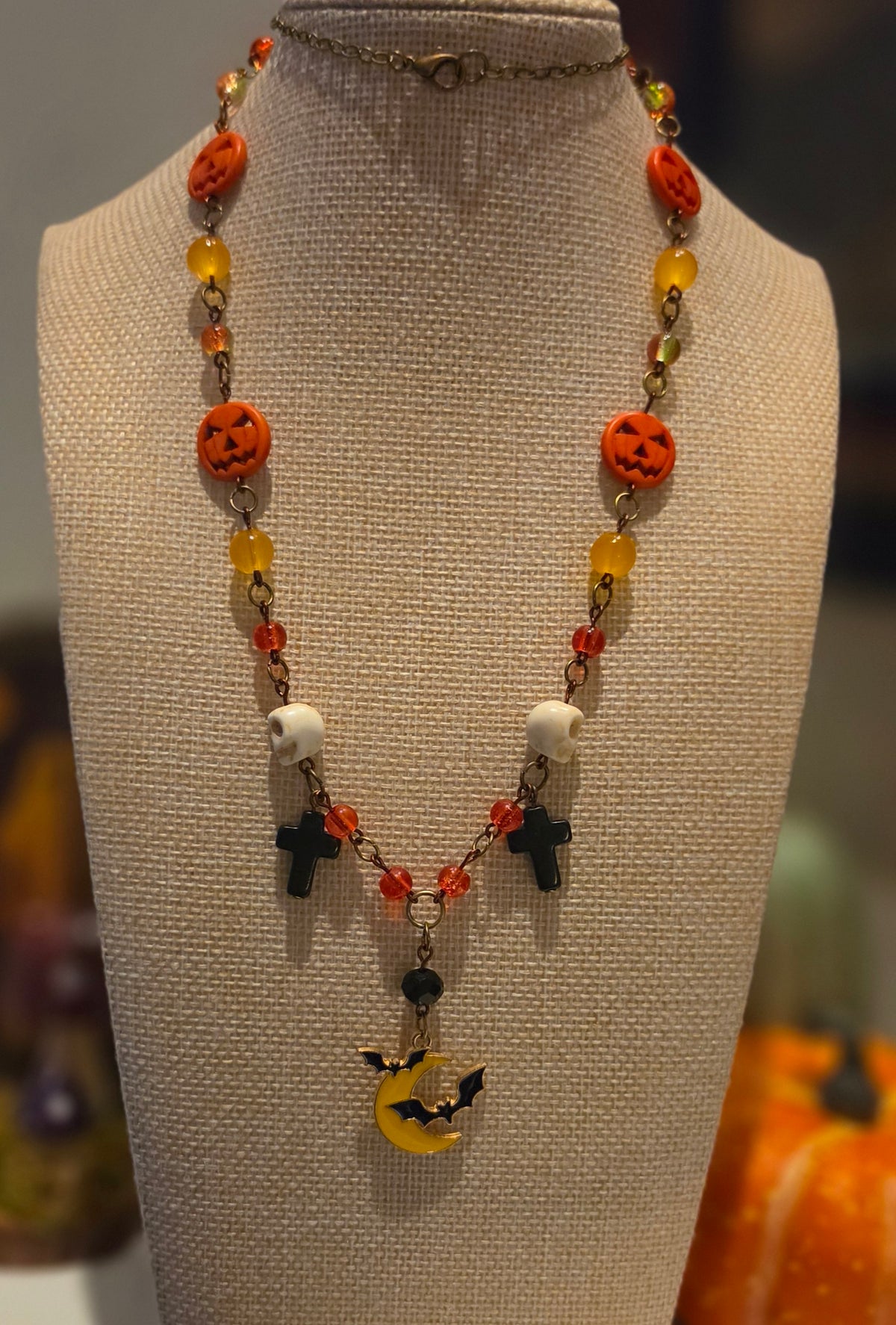 Midnight Pumpkin Moon Necklace