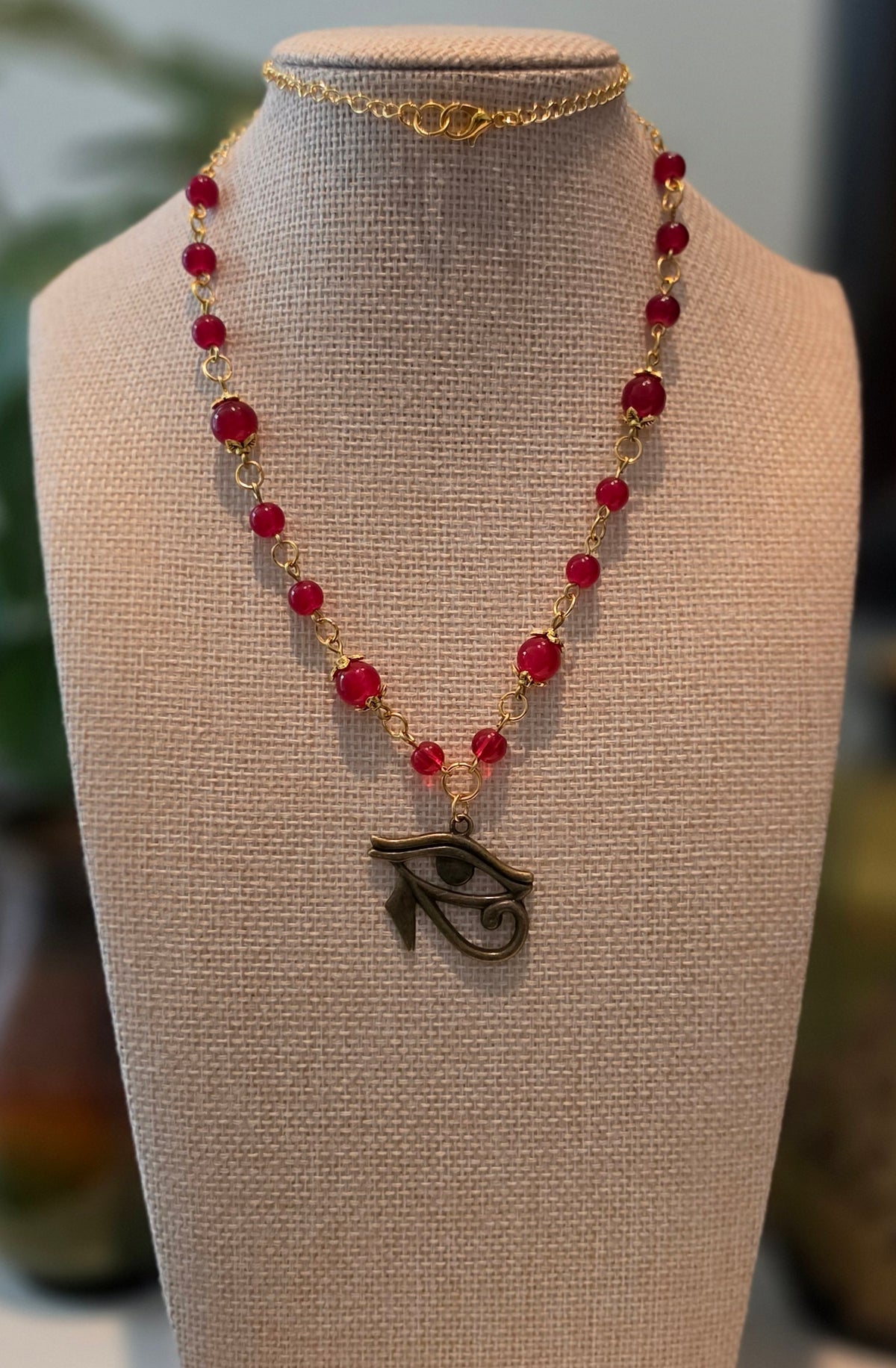 Crimson Eye of Horus Necklace
